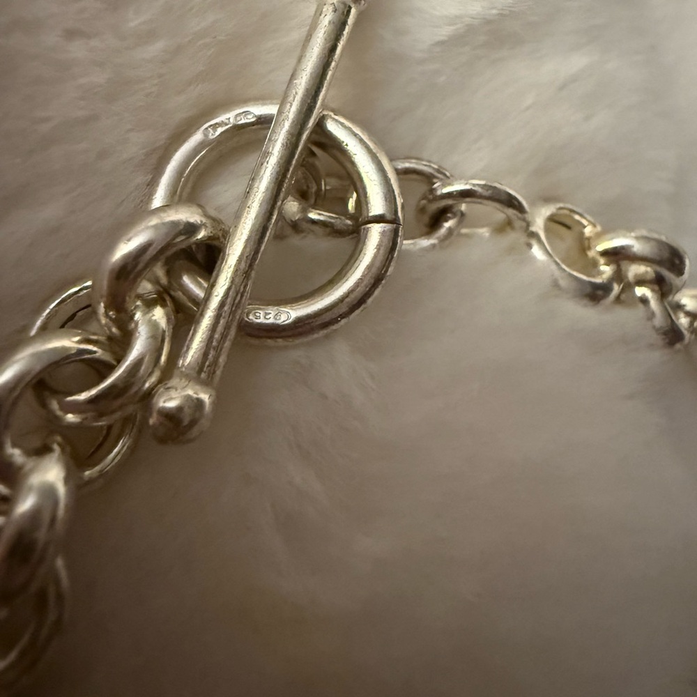 “OTC Signed” 925 Italy Marked Rolo Toggle Bracelet “ - Picture 4 of 17